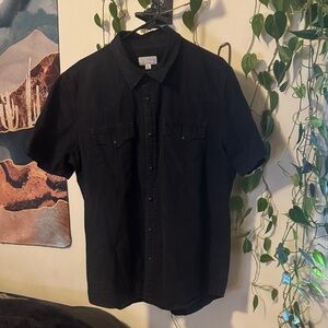 Tecovas black denim western button down